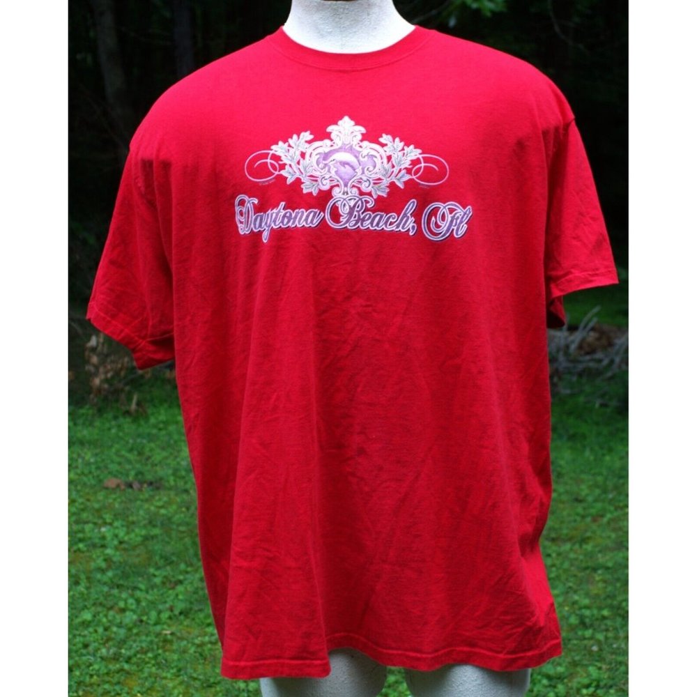 Daytona Beach Florida Dolphin Red T-Shirt Unisex Sz 2XL Blue Star 2008